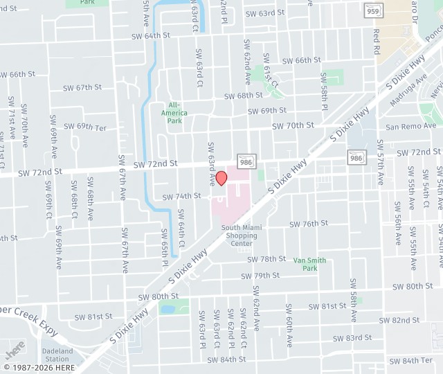 Location Map: 7300 Southwest 62nd Place #200, Suite #200 Miami, Florida 33143